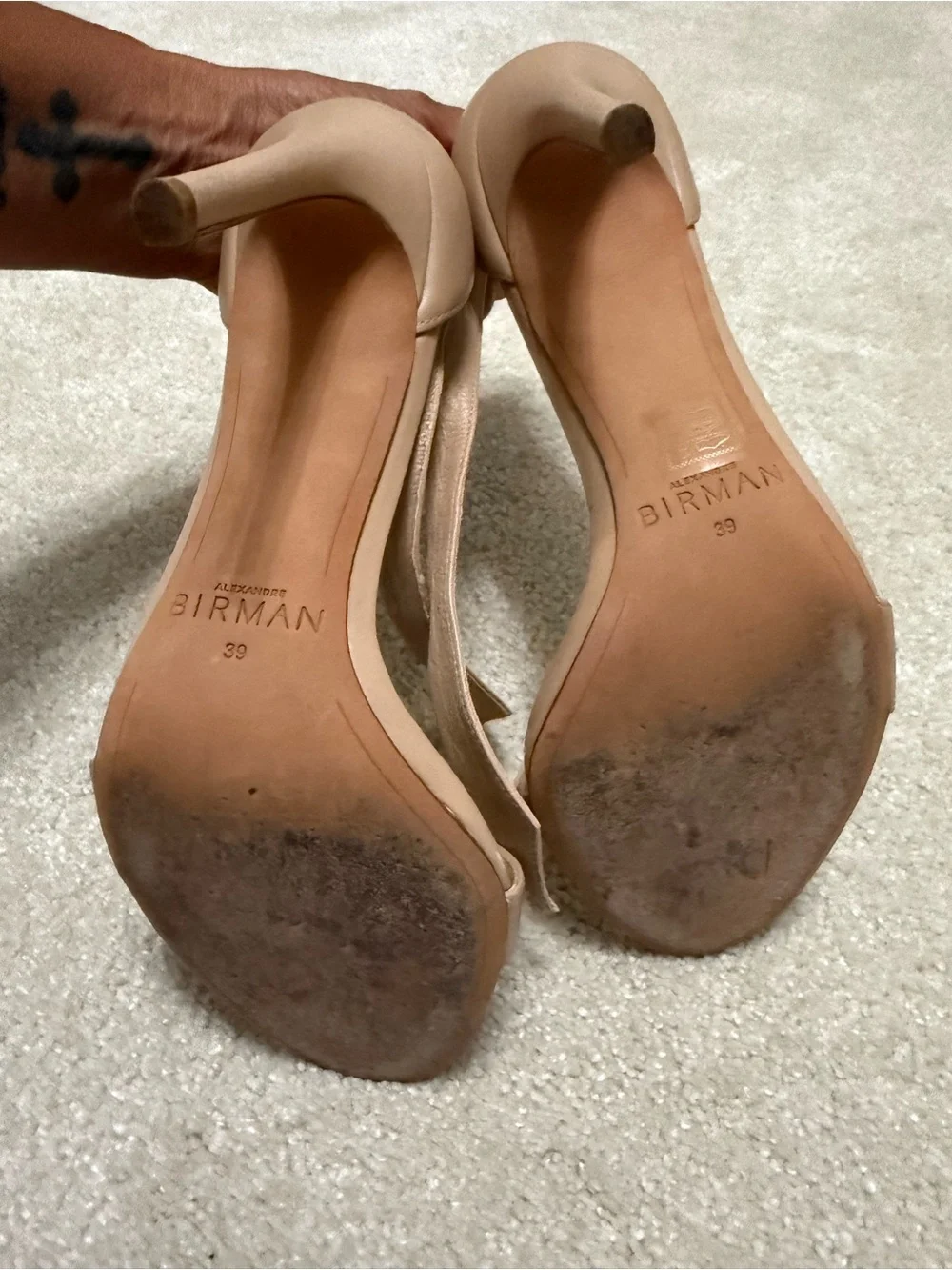 Alexandre Birman Clarita nude Leather Ankle-Tie